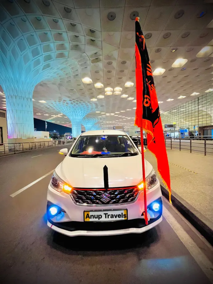 Black luxury cab parked in Mumbai city